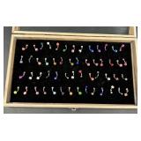 54 Belly Button Rings Barbells in Display Case