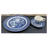 4 Churchhill Blue Willow 3-pc Dish Sets