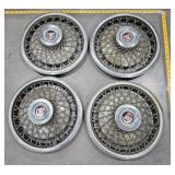 4 Vintage Peugeot 404 Hubcaps