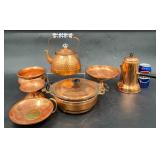 Collection of Copper Cookware & Serving Pieces