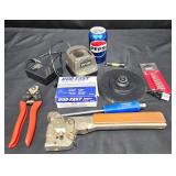 Tools - Ryobi Charger, Bit Set, Hammer Tacker +