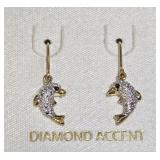 18KT Gold Over Sterling Silver Dolphin Earrings