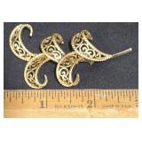 Vintage 12KT Gold Filled Filigree Pin Brooch