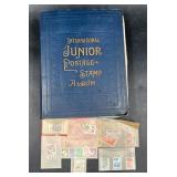 Vintage International Stamp Album w Stamps