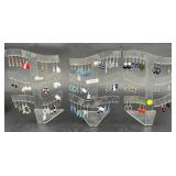 43 Paired Pierced Earrings w 3 Acrylic Displays
