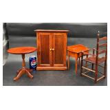 4 Pieces of Cherry Stained Doll Furniture