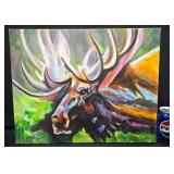 Moose Original Painting by Blue Bond