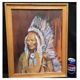 Original Oil Painting Shoshone Chief