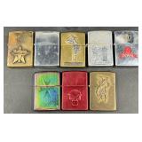 8 Vintage Zippo Lighters