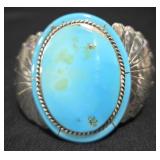Native American Turquoise & Silver Cuff Bracelet