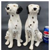 Pair Dalmation Ceramic Dog Statues