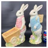 2 Vintage Easter Rabbit Figurines