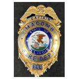 Macomb IL Fire Dept Captain Badge w Seal