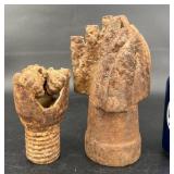 2 Antique Tri-Cone Drill Bits, Oil & Gas Industry