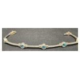 Sterling Silver Bracelet w Blue Topaz