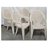 4 Grosfillex Plastic Stacking Patio Chairs
