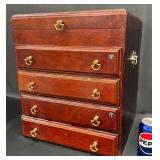 Wooden Flatware Chest w Assorted Flatware