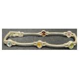 Sterling Silver Bracelet Multi Gemstone Bracelet