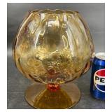 Vintage Amber Glass Oversized Brandy Snifter Vase