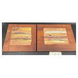 2 Mixed Media Art Plaques Wall Decor