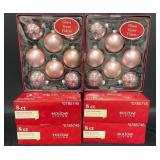6 Boxes Holiday Living Glass Ornaments 8 Ct Each