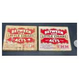 2 Between the Acts Cigar Tins w Partial Contents