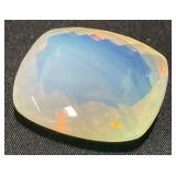 96ct Natural Blue Opal Cushion Cut Gemstone