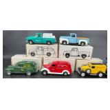 5 ERTL Diecast Model Car Coin Banks w Boxes