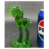 Greenï¿½Mosser Slag Glass Prancing Horse Figurine
