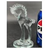 Mosser Slag Glass Prancing Horse Figurine