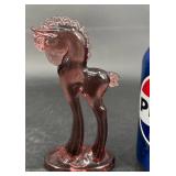 Mosser Slag Glass Prancing Horse Figurine