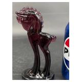 Mosser Slag Glass Prancing Horse Figurine