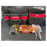 2 Husky Tool Bags, ViperGrip, Tape Measures
