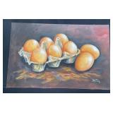 Original Fresh Eggs Painting by Blue Bond
