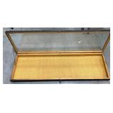 Wooden Display Case w Glass Top & Fabric Base