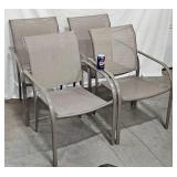 4 Stackable Patio Chairs, Metal Frames