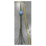 Antique Copper Lightning Rod w Blue Insulator &
