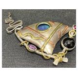Sterling Gemstone Brooch Singed by Susan Maria