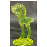 Vintage Mosser Uranium Glass Trojan Horse Figurine