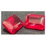 2 Natural Ruby Cut Gemstones, 22.75cts Total
