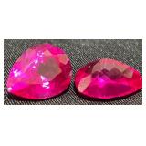 2 Natural Pink Sapphires Gemstones, 15.30cts Total