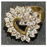 14K HGE Gold-Plated CZ Ring Size 6