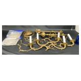 Brass Chandelier w Crystals & Components