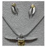 Harry Potter Golden Snitch Necklace & Earrings