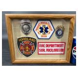 Framed Oregon Fire & Medical Badge Display
