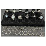 32 Assorted Fashion Rings, Various Sizes