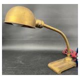 Vntg Brass Desk Lamp w Adjustable Arm, Works Vntg Brass Desk Lamp w Adjustable Arm, Works
