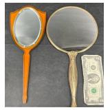 2 Vintage Decorative Handheld Vanity Mirrors 2 Vintage Decorative Handheld Vanity Mirrors
