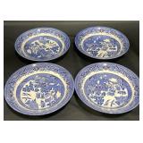 4 Churchill Blue Willow 8" Soup Bowls 4 Churchill Blue Willow 8" Soup Bowls