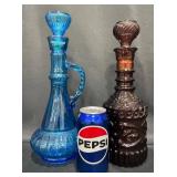 2 Glass Liquor Decanter Genie Bottles 2 Glass Liquor Decanter Genie Bottles